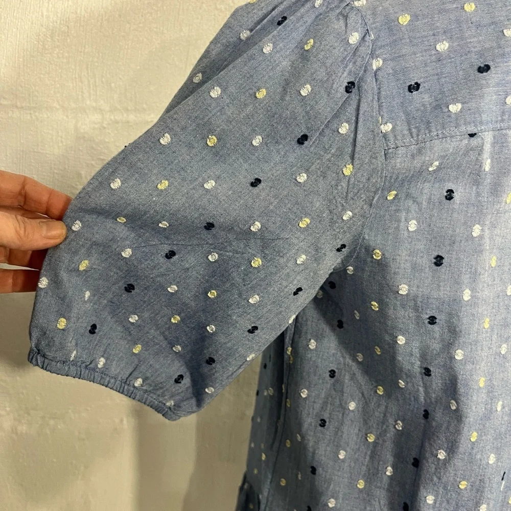 LOFT CLIP CHAMBRAY TIERED SWING DRESS NEW WITH TAG (a310) - Picture 12 of 14